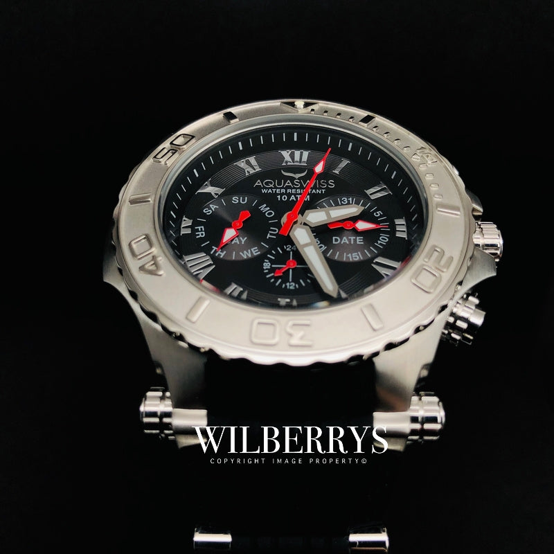 Men's Bolt 5H Black/Silver Chronograph Watch