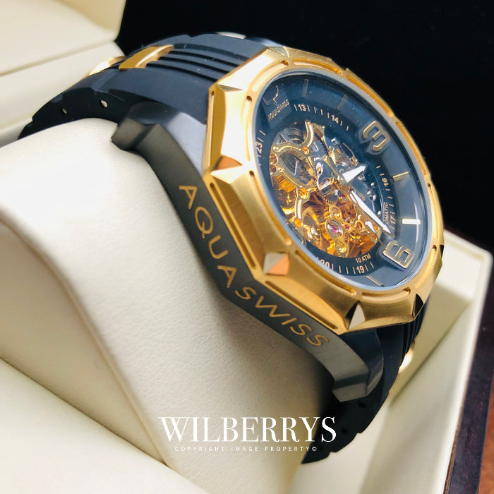 Men's Vessel Automatic 18k Gold Plated Watch