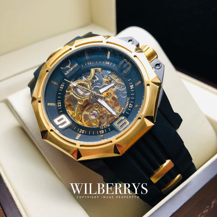 Men's Vessel Automatic 18k Gold Plated Watch