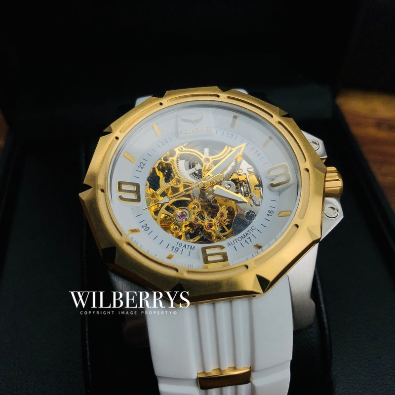 Men's Vessel Automatic Snow/Gold Watch