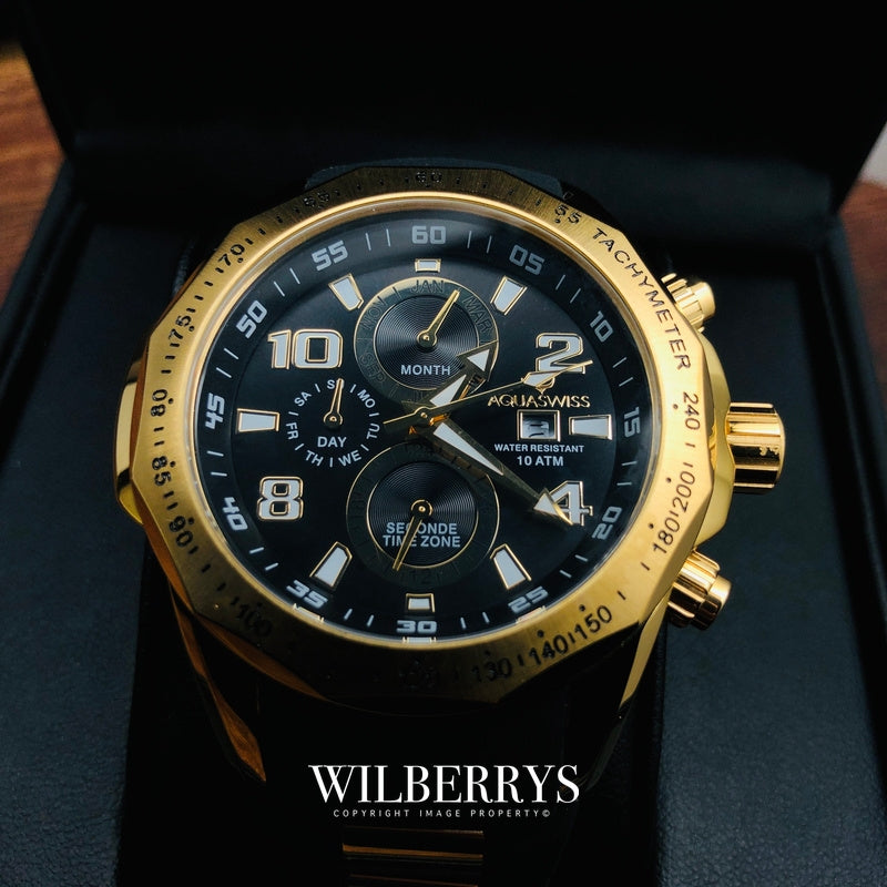 Men's Trax II Gold Chronograph Watch