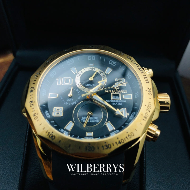 Men's Trax II Gold Chronograph Watch