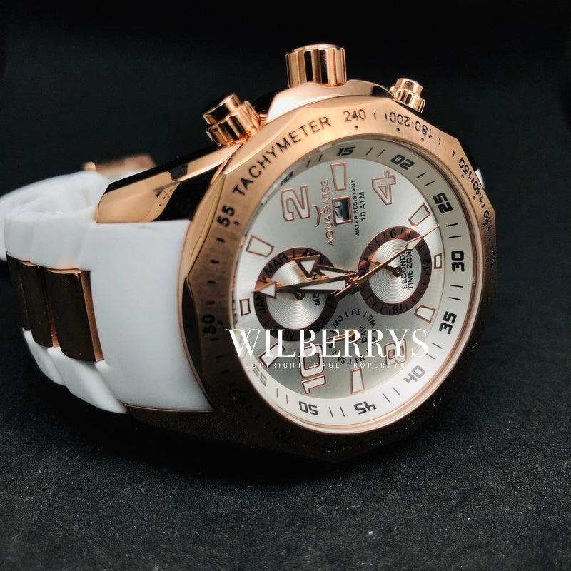 Men's Trax II Snow Rose Gold Plated Chronograph Watch