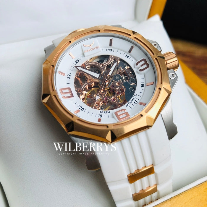 Men's Vessel Automatic Snow/Rose Gold Watch