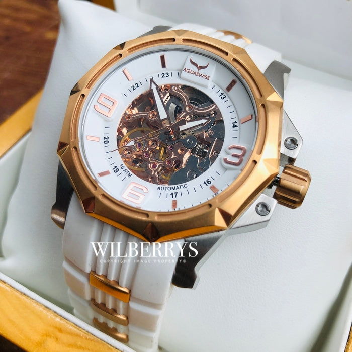 Men's Vessel Automatic Snow/Rose Gold Watch