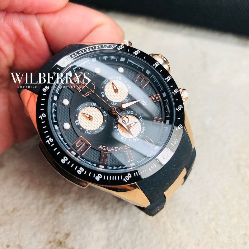 Men's TRAX 6H Dark Knight Rose Gold Chronograph Watch