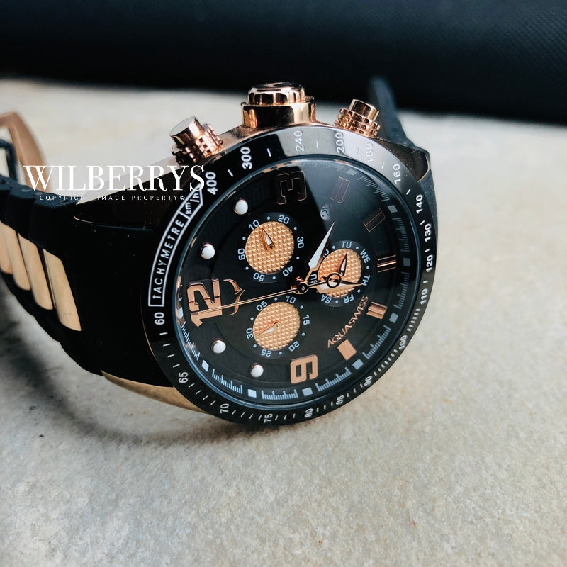 Men's TRAX 6H Dark Knight Rose Gold Chronograph Watch