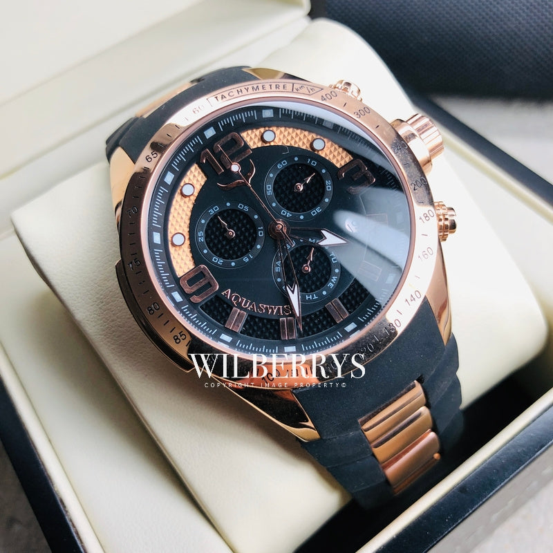 Men's TRAX 6H El Dorado Rose Gold/Black Swiss Chronograph Watch