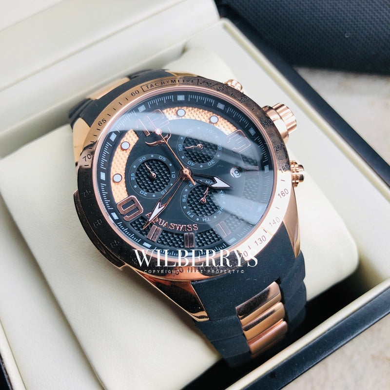 Men's TRAX 6H El Dorado Rose Gold/Black Swiss Chronograph Watch