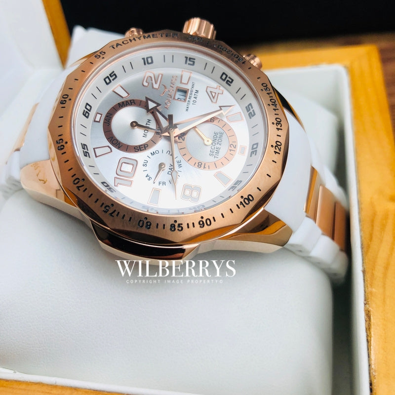 Men's Trax II Snow Rose Gold Plated Chronograph Watch