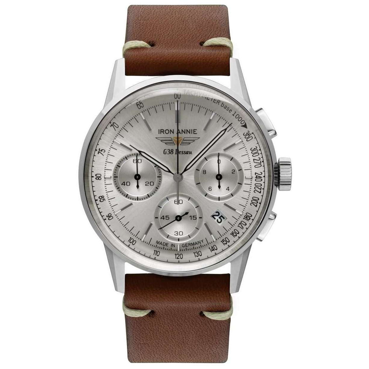 IRON ANNIE G38 Dessau Chronograph Silver/Brown Watch