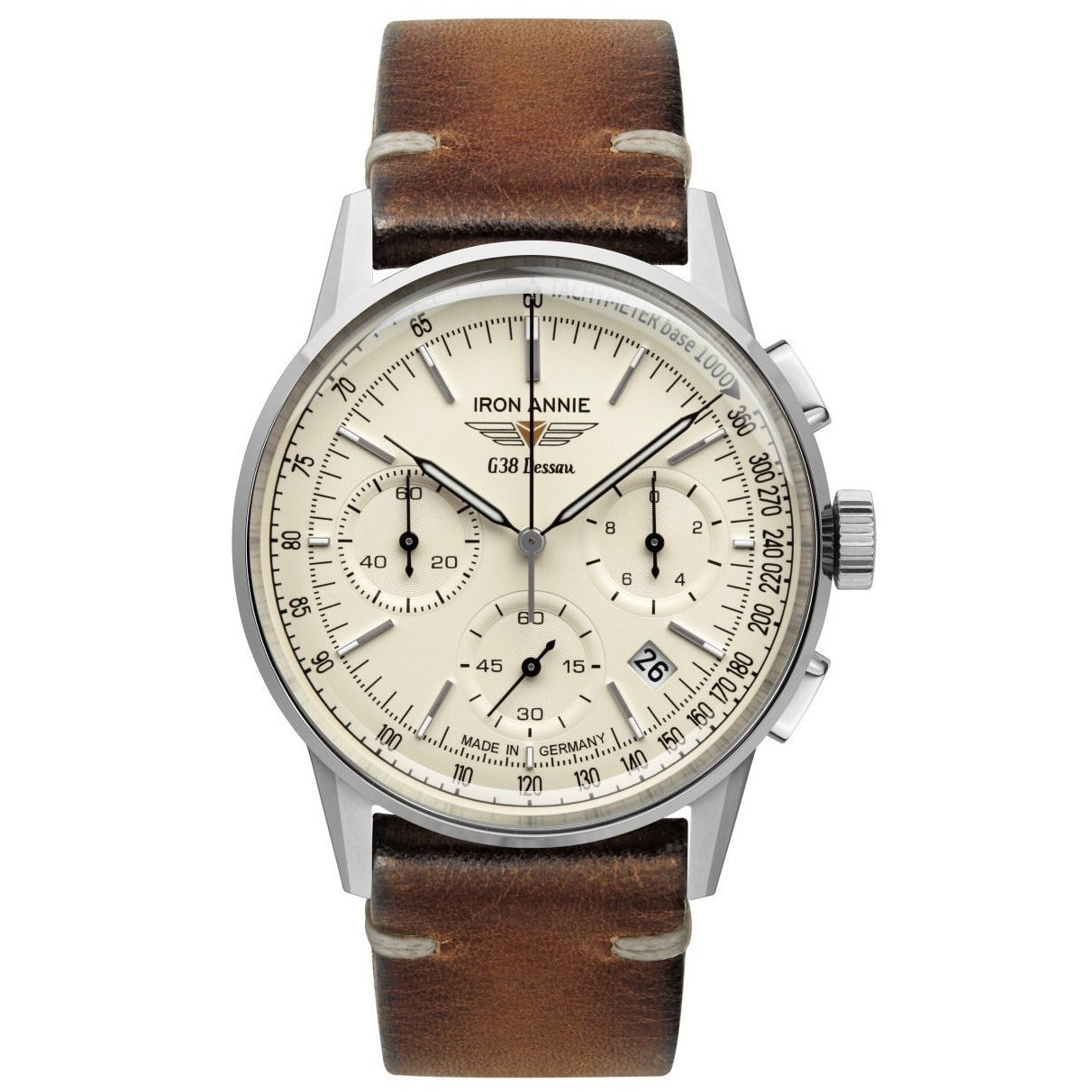 IRON ANNIE G38 Dessau Chronograph Beige/Vintage Brown Watch