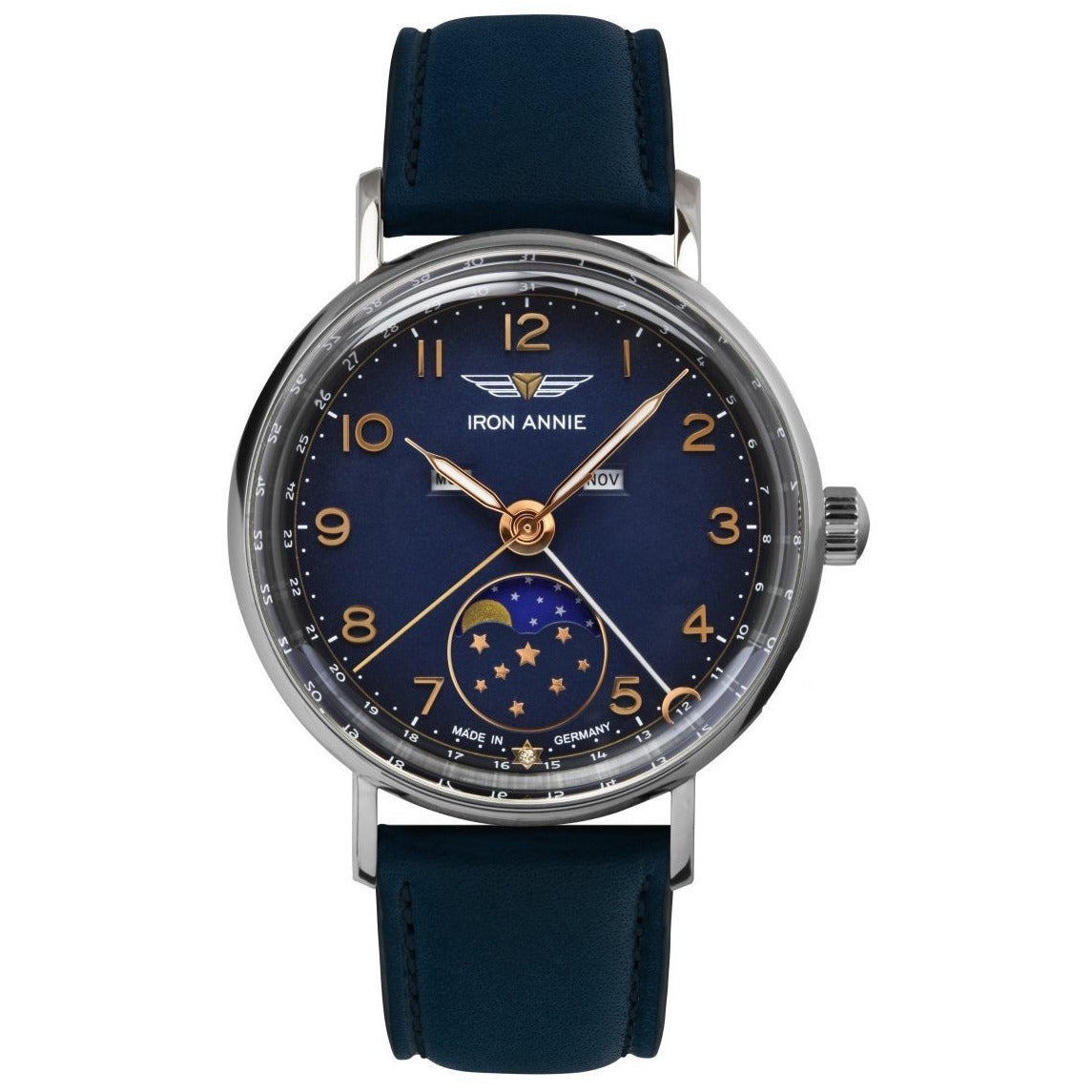 IRON ANNIE Women's Amazonas Moonphase Refined Blue Watch