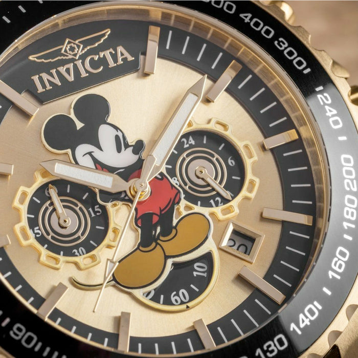 INVICTA Men's Disney Limited Edition Mickey Mouse 48mm Chronograph Gold/Silicone Watch