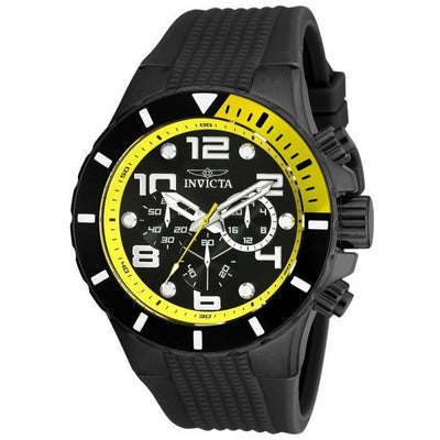 INVICTA Men's Pro Diver Rally 50mm Ion Yellow Trim Watch