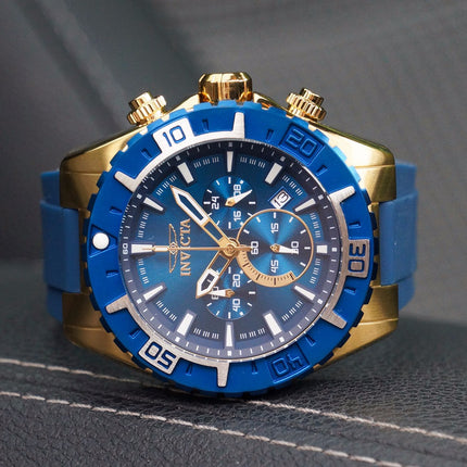 INVICTA Men's Aviator Chronograph Silicone Blue 49mm Watch