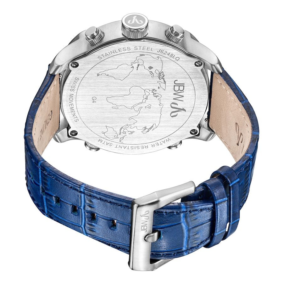 JBW G4 Gulfstream 16 Diamonds Blue Leather Watch
