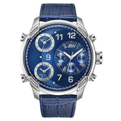 JBW G4 Gulfstream 16 Diamonds Blue Leather Watch