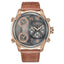 JBW G4 Gulfstream 16 Diamonds 18k Rose Gold Plated Vintage Brown Watch