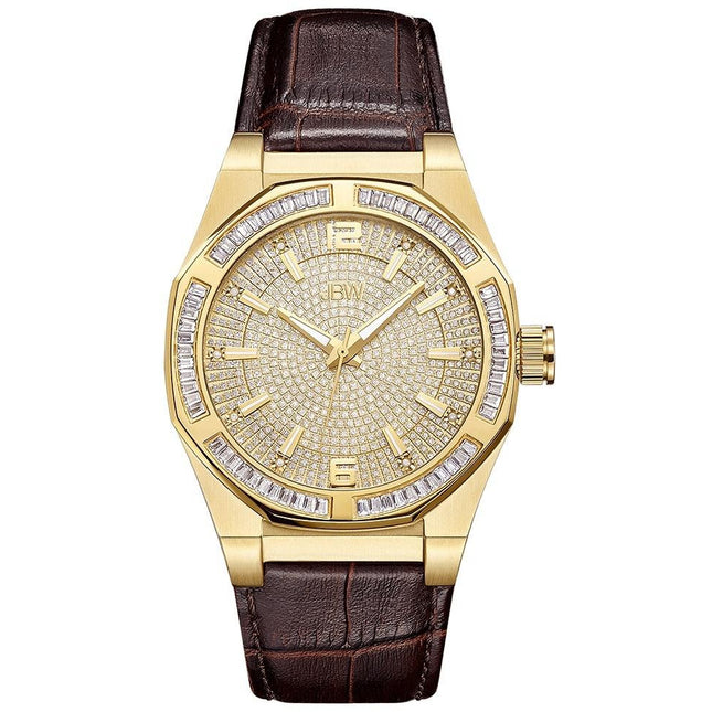 JBW Men's Apollo 0.10 ctw Diamond Rose Gold/Brown Watch Watch