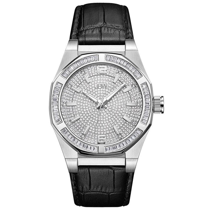 JBW Men's Apollo 0.10 ctw Diamond Stainless Steel Watch Silver Watch
