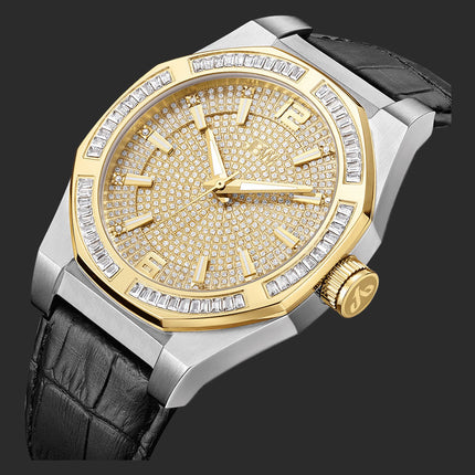 JBW Men's Apollo 0.10 ctw Diamond Stainless Steel Watch J6350E Watch