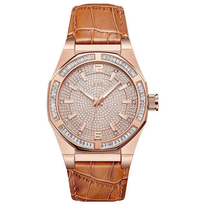 JBW Men's Apollo 0.10 ctw Diamond Rose Gold/Brown Watch Watch