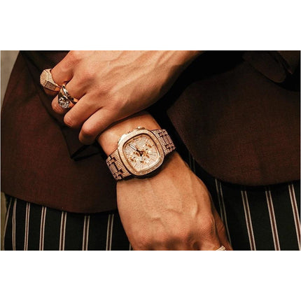 JBW Heist 18k Rose Gold Plated 20 Diamonds Watch