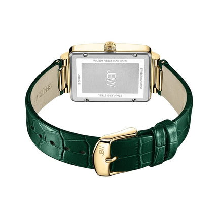 JBW Women's Mink .12 ctw Diamond 18K Gold-Plated Emerald Watch