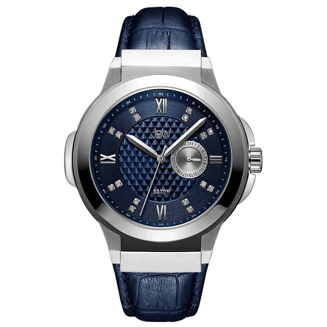 JBW Saxon 48 Navy 16 Diamonds Watch