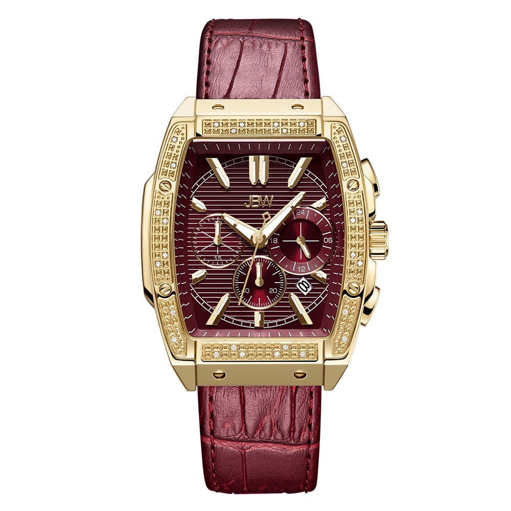 JBW Echelon 18k Gold Plated Merlot Watch