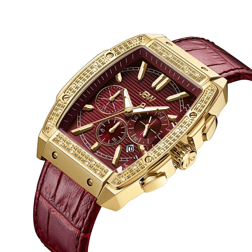 JBW Echelon 18k Gold Plated Merlot Watch