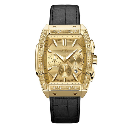 JBW Echelon 18k Gold Plated Black Watch