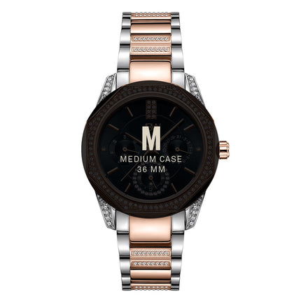 JBW Marquis 18k Rose Gold Plated Two Tone 12 Diamonds Watch