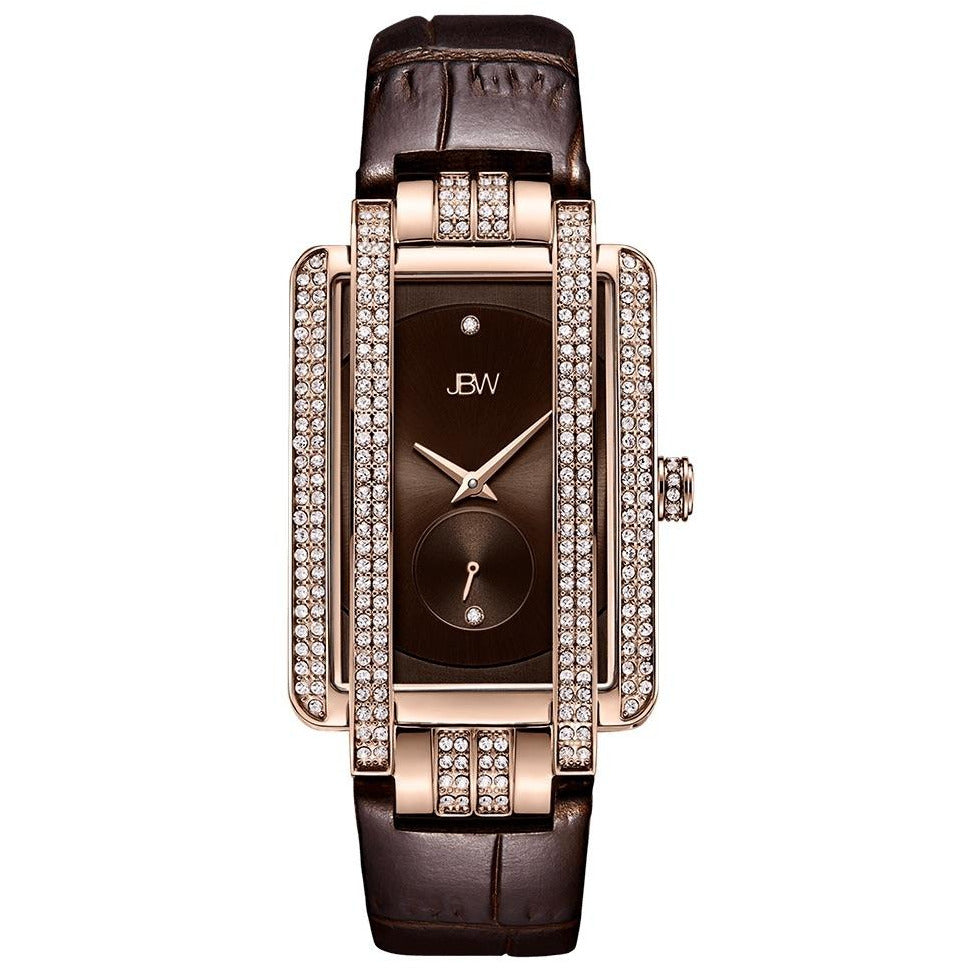 JBW Women's Mink .12 ctw Diamond 18K Rose Gold-Plated Dark Chocolate Watch