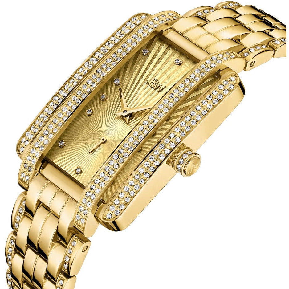 JBW Women's Mink .12 ctw Diamond 18K Gold-Plated Stainless Steel Watch