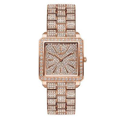 JBW Cristal Square 28 Diamonds Rose Gold Watch