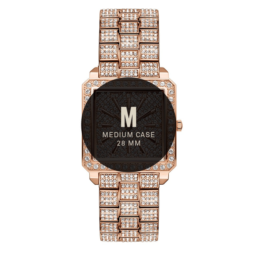 JBW Cristal Square 28 Diamonds Rose Gold Watch