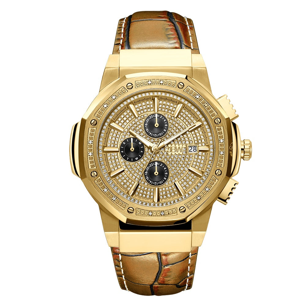 JBW Saxon 10 YR Brown/Gold Watch