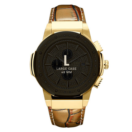 JBW Saxon 10 YR Brown/Gold Watch