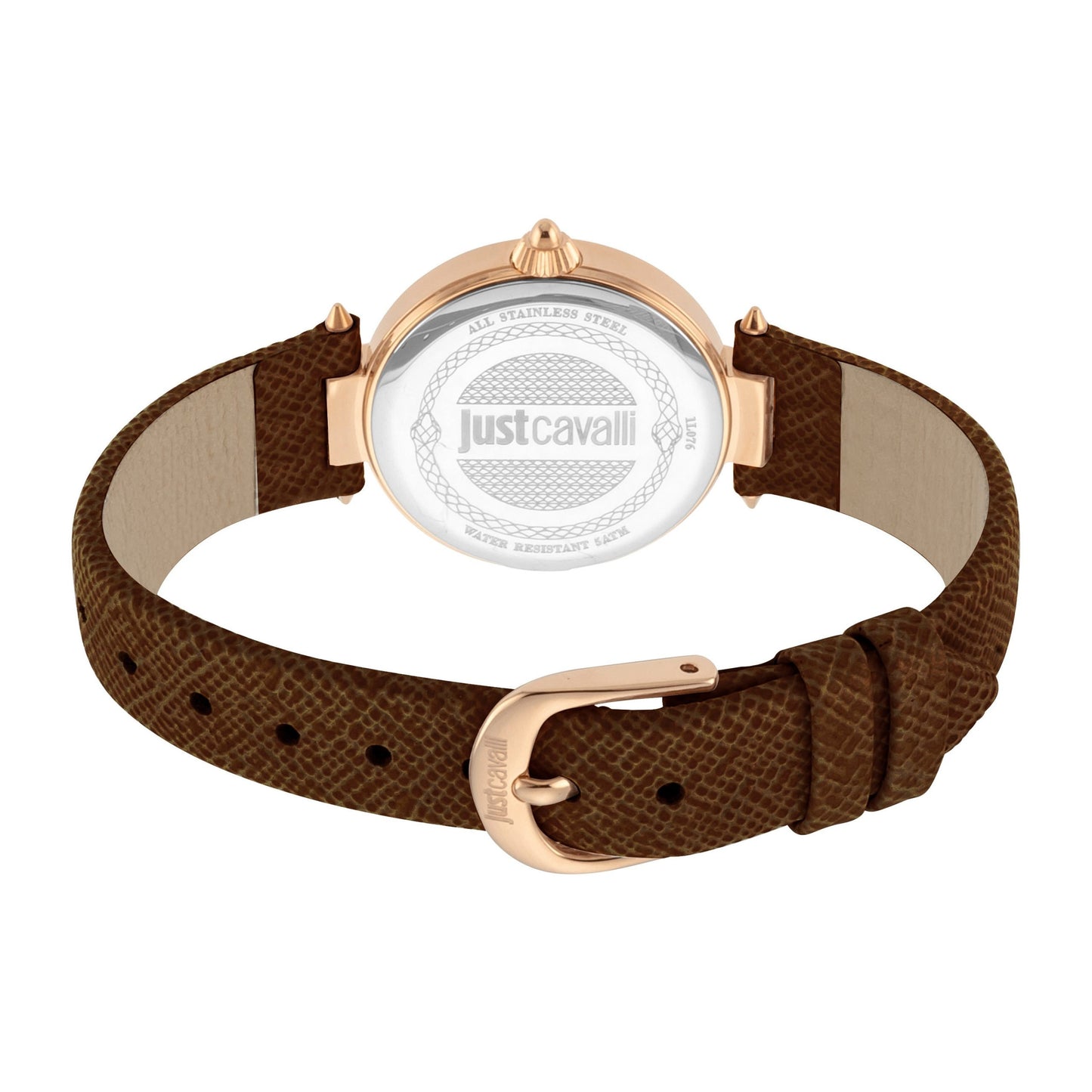 JUST CAVALLI Infamay Leather Chocolate Brown Watch