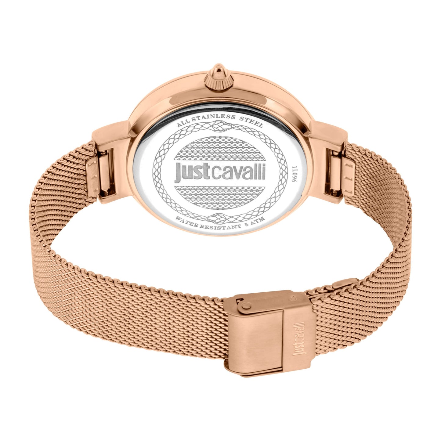 JUST CAVALLI Bold 40mm Milanese Rose Gold Zirconia Watch