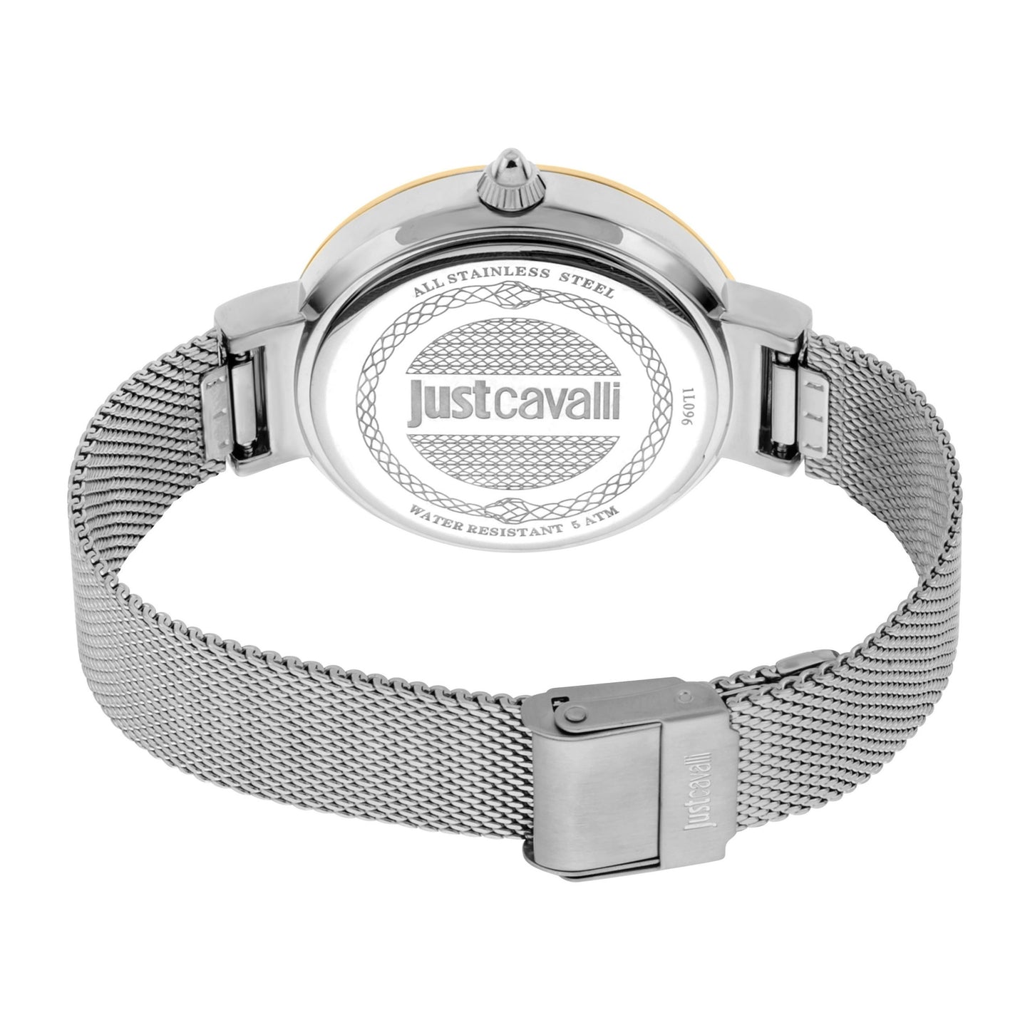 JUST CAVALLI Bold 40mm Milanese Silver/Gold Zirconia Watch