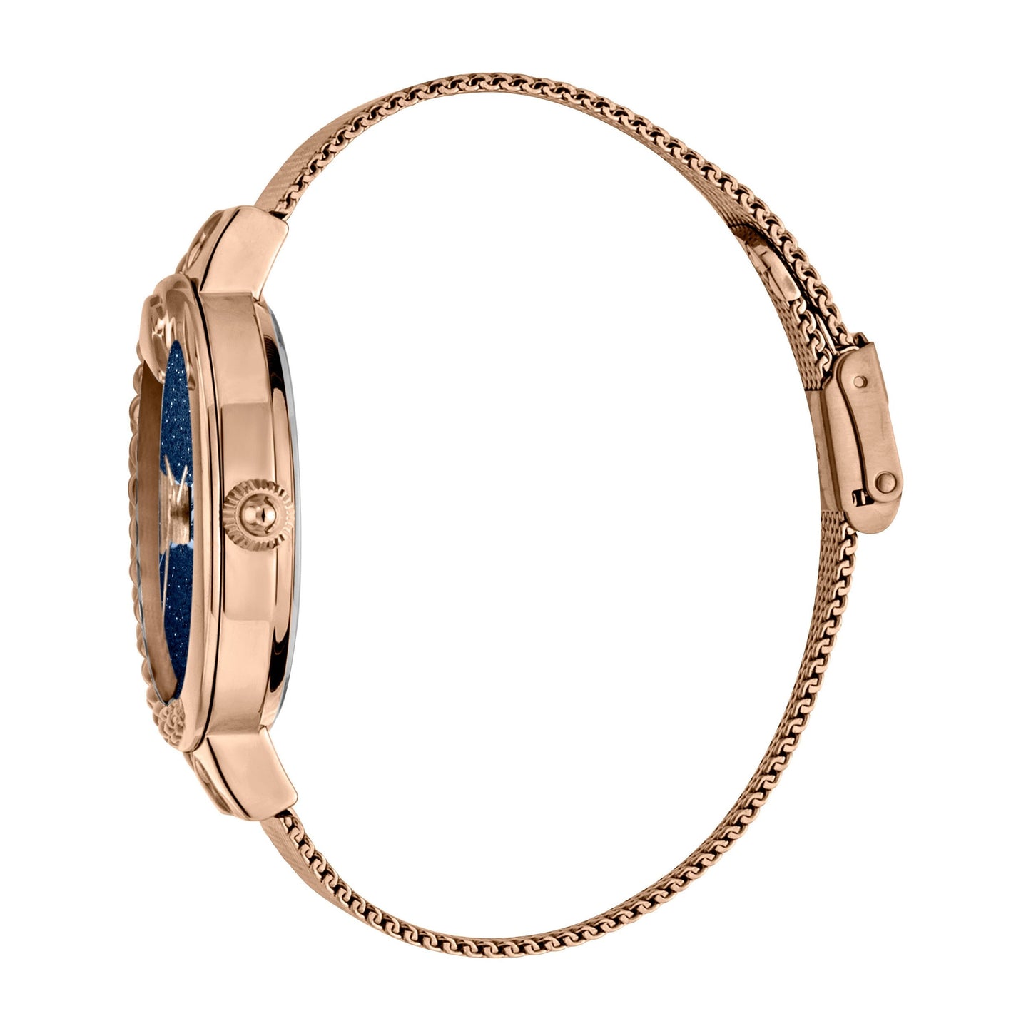 JUST CAVALLI Bling 40mm Milanese Rose Gold/Blue Watch