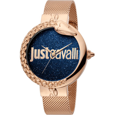 JUST CAVALLI Bling 40mm Milanese Rose Gold/Blue Watch