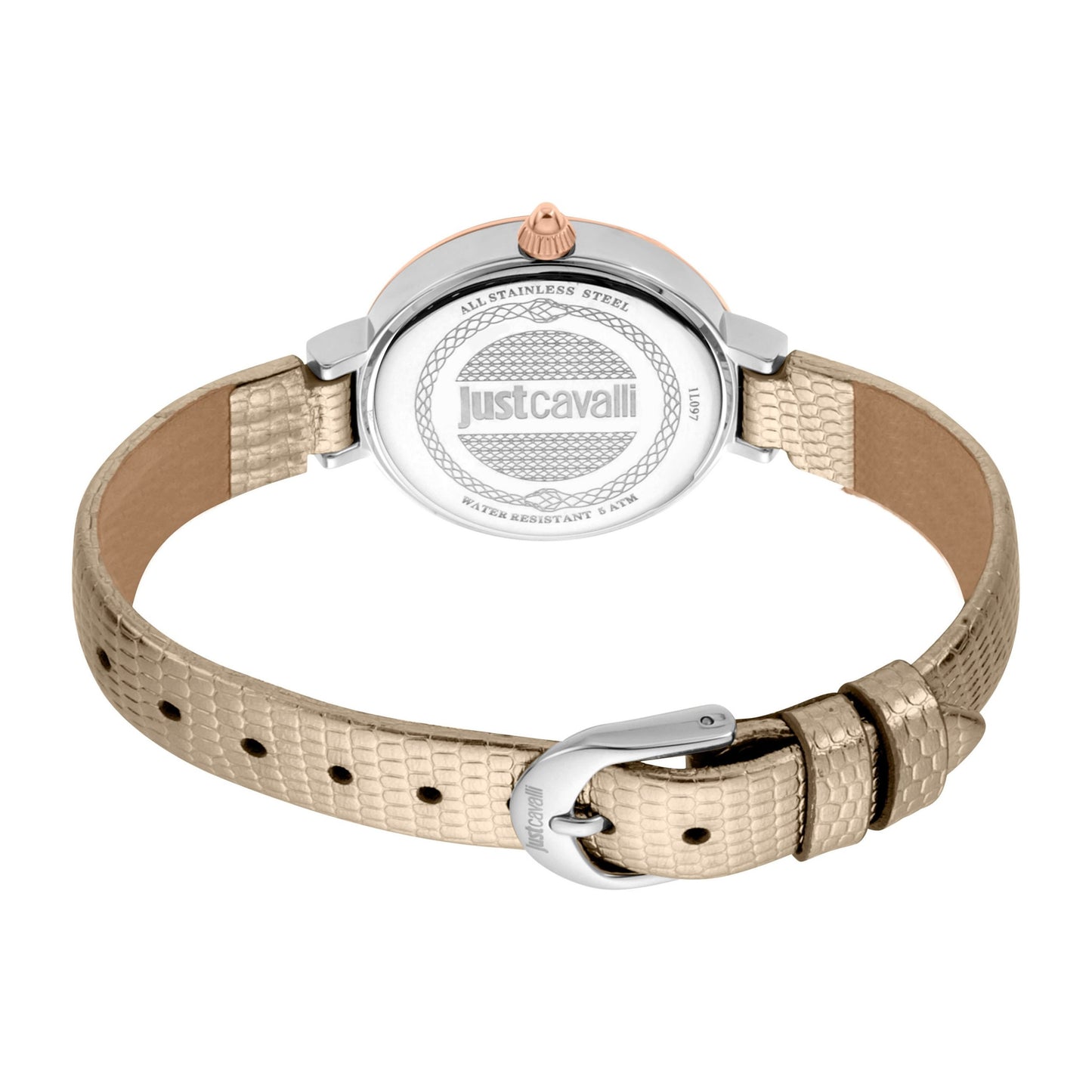 JUST CAVALLI Bellamonde 32mm Leather Rose Gold/Metallic Watch