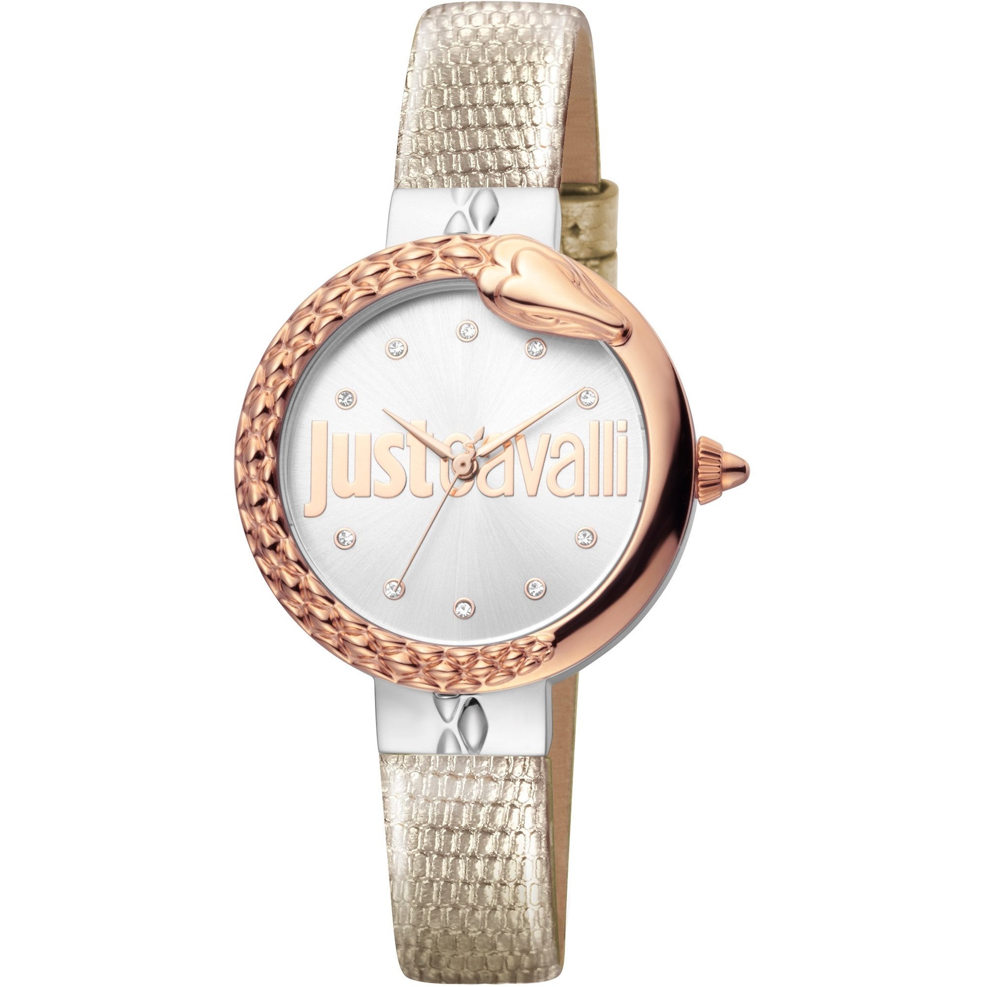 JUST CAVALLI Bellamonde 32mm Leather Rose Gold/Metallic Watch