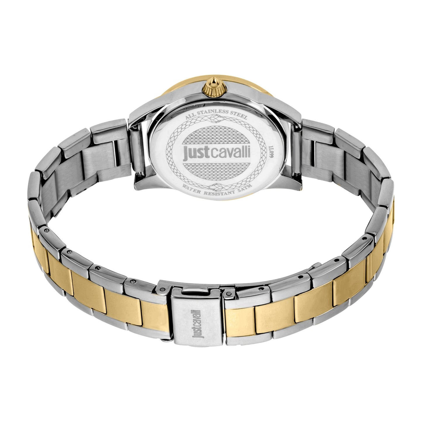 JUST CAVALLI JC Bling Diamante Zirconia Steel Two Tone + Free Bracelet Watch