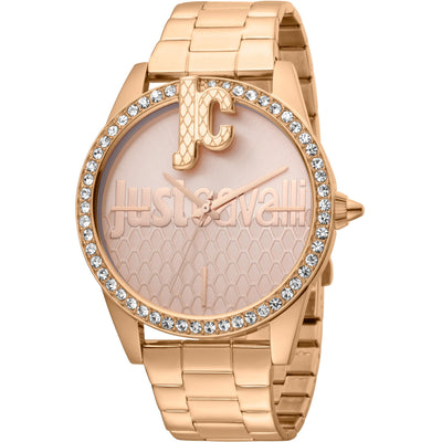 JUST CAVALLI Bold JC 40mm Steel Rose Gold Zirconia Watch