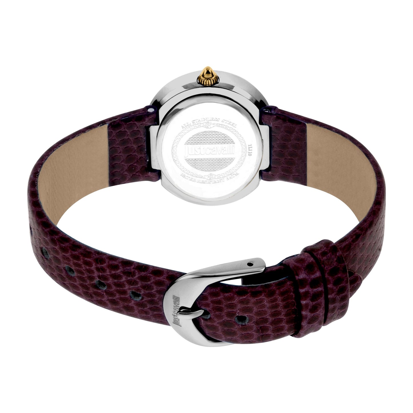 JUST CAVALLI Jungle Fever Leather Gold/Maroon Watch